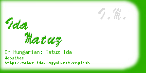 ida matuz business card